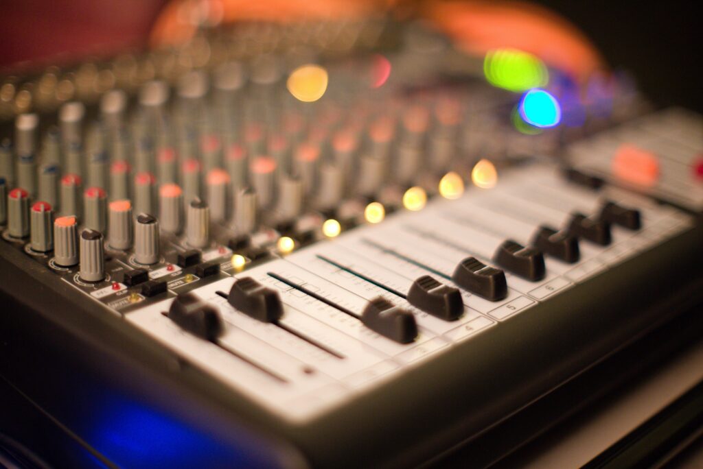 A close up of the sound board of an instrument